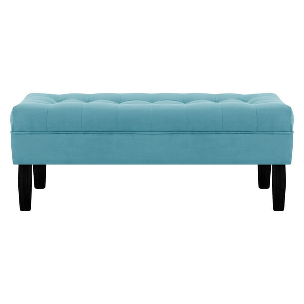 Banqueta Wood 2c Felpa 00 Turquesa
