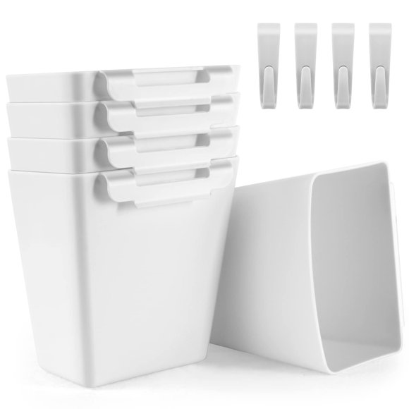 Portavasos Colgantes LEZIOA Paquete de 5 Plástico Blanco