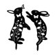 thumbnail image 4 of 2 Estacas Decorativas De Hierro Para Jardín, Dise?o De Animales, Silueta De Paisaje, Conejo, 35 Cm De Alto, 4 of 5