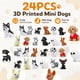 thumbnail image 3 of Set de figuras de acción de perros Zaviroxel, 24 piezas, mini cachorros impresos en 3D, 3 of 8