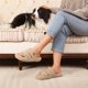 thumbnail image 2 of Zapatillas EverFoams Fuzzy de espuma viscoelástica con punta abierta, vintage, caqui, 2 of 7