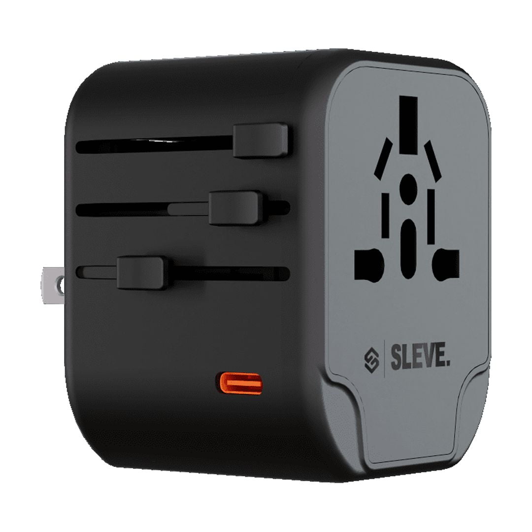 Adaptador Enchufe Universal Viajes Sleve Nomad Power Black