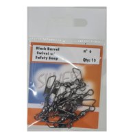 Silver Wave - Destorcedor Con Snap Para Pesca Negro #6 Sobre Con 10 Unid