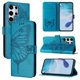 thumbnail image 5 of Funda cartera mariposa para Samsung Galaxy S25 Ultra con soporte y ranuras para tarjetas Azul, 5 of 5