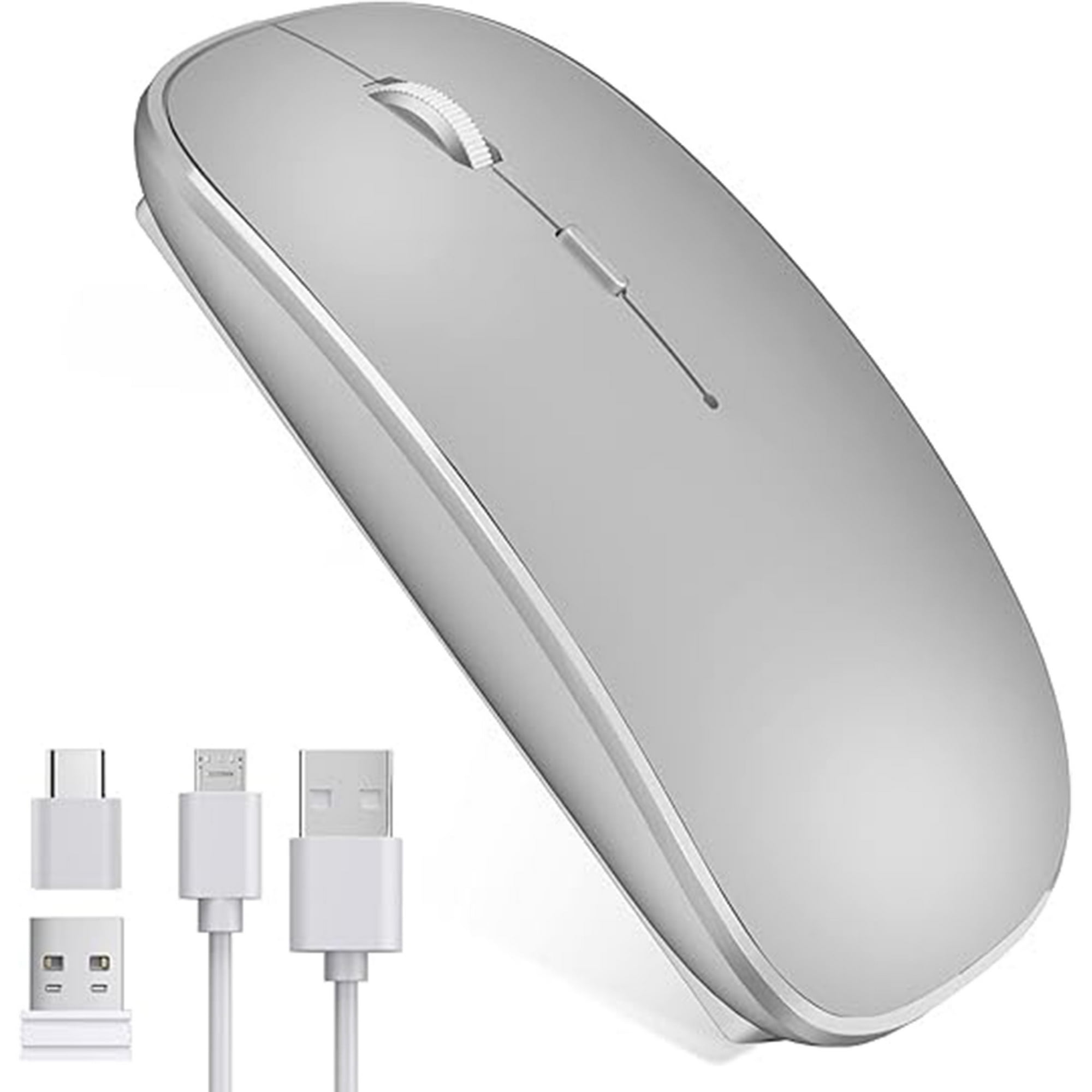 Veat00l - Mouse Inalámbrico,ratón Recargable Wireless 2.4g Ergonómico Óptico Silencioso Click Con Receptor Usb Y Tipo-c Adaptador 3(1000/1200/1600)ajustable Dpi Ratón Para Computadora,portátil,pc,mac