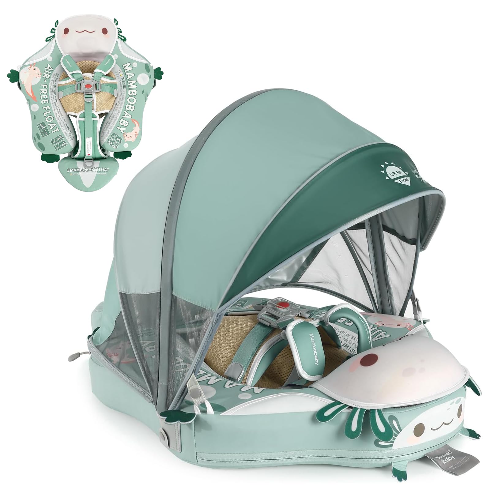 Mambobabyfloat - Flotador Para Piscina Mambobaby, No Inflable, Con Color Verde Charol