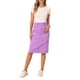 thumbnail image 2 of INSPIRE CHIC Falda de Mezclilla de Cintura Alta para Mujer, Falda de Jean a la Rodilla con Dobladillo Deshilachado y Bolsillos, Púrpura Claro XL, 2 of 6
