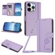 thumbnail image 1 of Funda Cartera Trébol para iPhone 16 Pro Max con Ranuras Tarjetas y Carga Inalámbrica Morado claro, 1 of 6