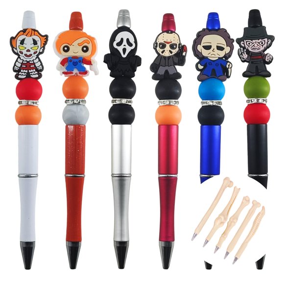 Set de 11 bolígrafos LDZBUOM con diseños de personajes de películas de terror