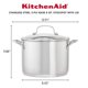 thumbnail image 2 of Olla KitchenAid de acero inoxidable cepillado de 8 litros con tapa, 2 of 9
