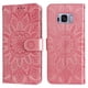 thumbnail image 5 of Funda tipo cartera FOXDOCK para Samsung Galaxy S8 , diseño girasol en relieve, cuero PU, cierre magnético, soporte y tarjetero, 5 of 5