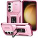 thumbnail image 1 of Funda Armada para Samsung Galaxy S24 con Tapa Deslizante y Soporte Magnético Giratorio Rosa, 1 of 5