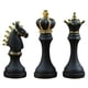 thumbnail image 5 of 3 Piezas Piezas de ajedrez Estatua Rey Reina Caballero Estatuilla de resina Artesanía Ajedrez Escultura para Oficina Decoración del , negro, 5 of 5