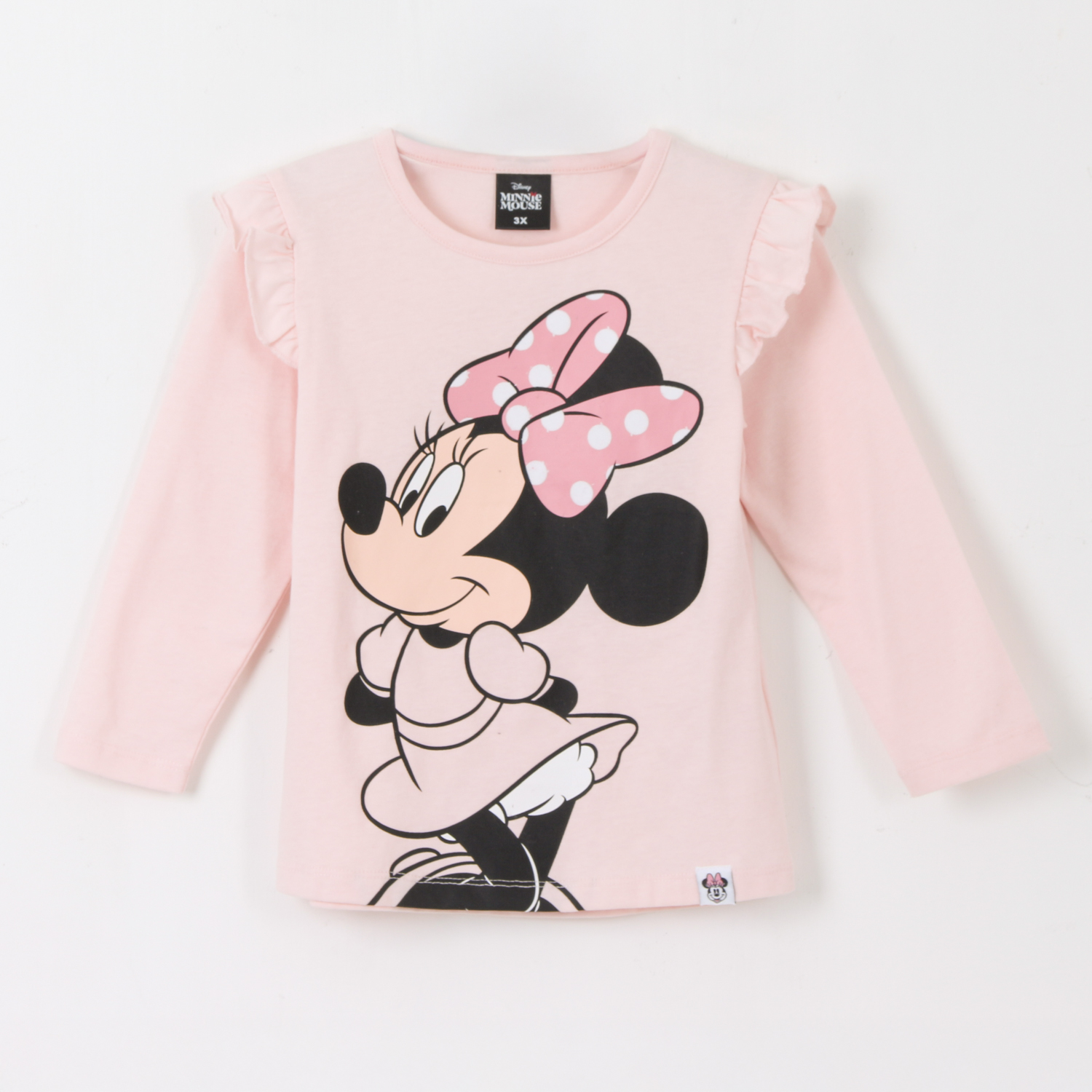 Polera Manga Larga Niña Vuelos Minnie Rosado Disney