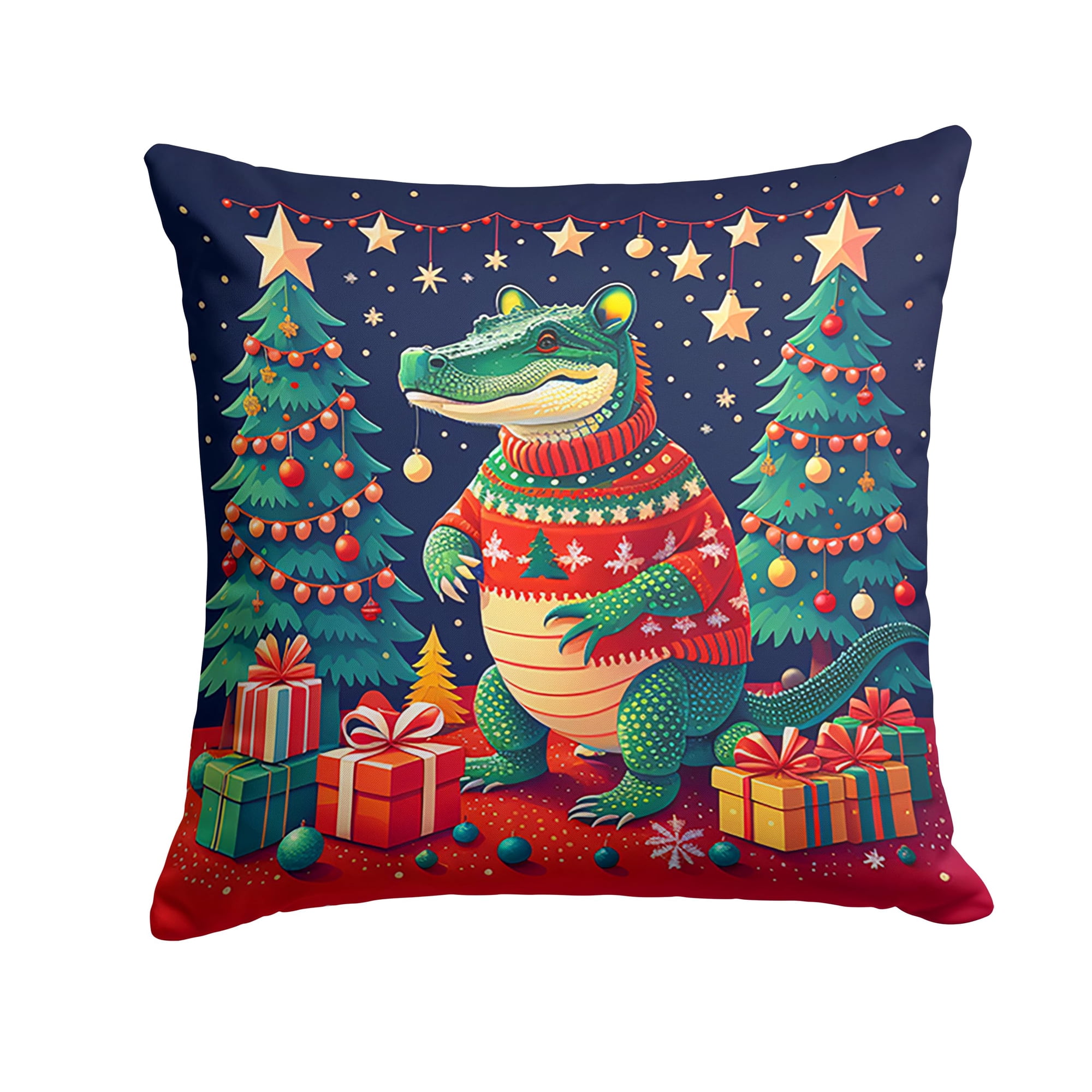 Carolines Treasures - Almohada Decorativa Alligator Christmas