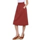 thumbnail image 4 of INSPIRE CHIC Falda de Algodón para Mujer Vuelta al Colegio Cintura Elástica Casual Campesina Línea A Midi con Bolsillos Rojo Oscuro XS, 4 of 6