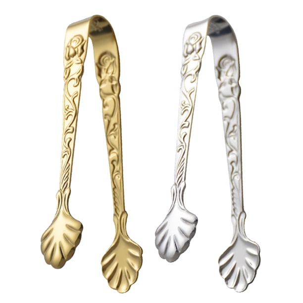 2 pinzas para aperitivos, azúcar, cubitos de hielo, mango en forma de rosa, para servir comida, suministros para fiestas y fiestas de té.
