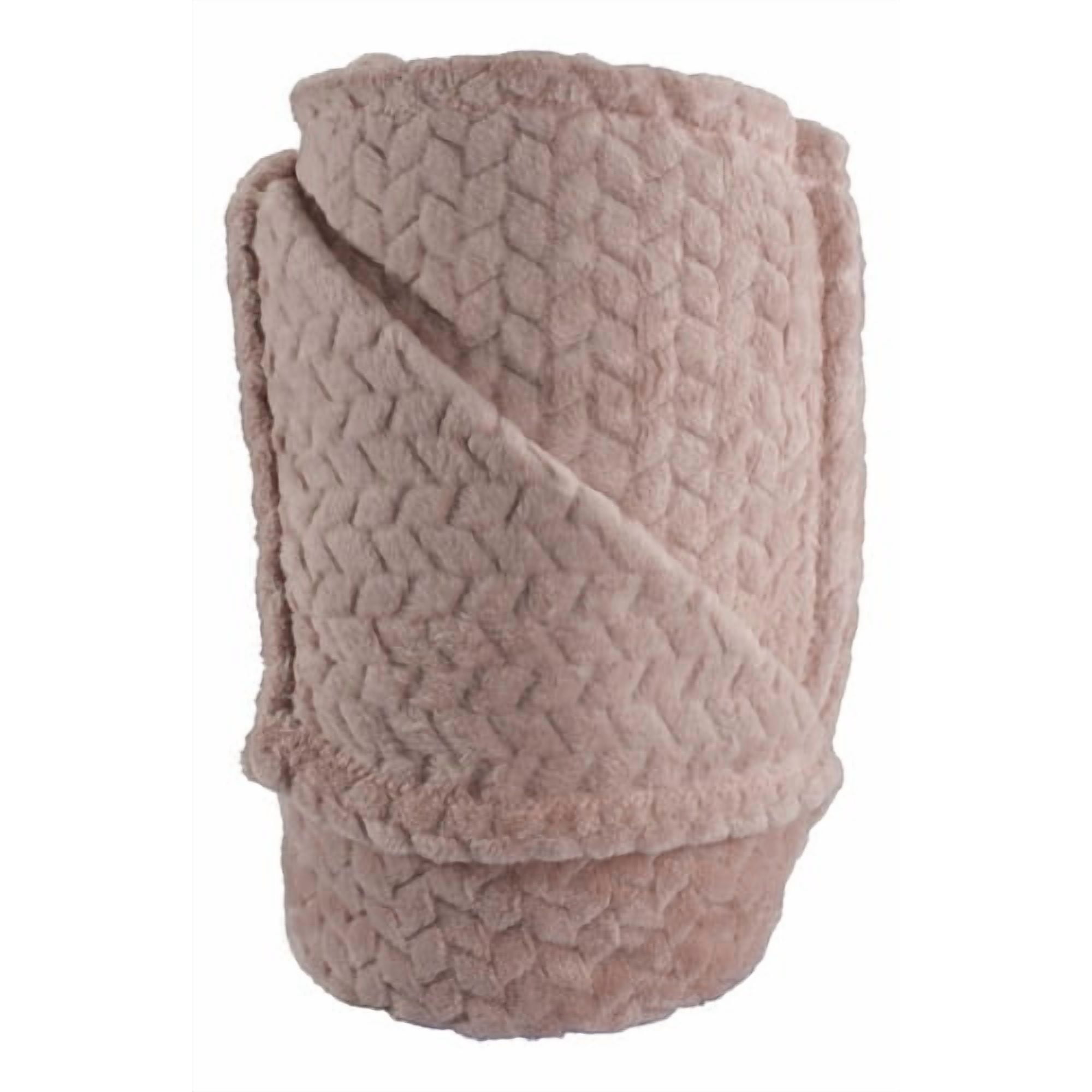 Frazada Andes Jacquard Flannel Rosa 1.5 Plaza