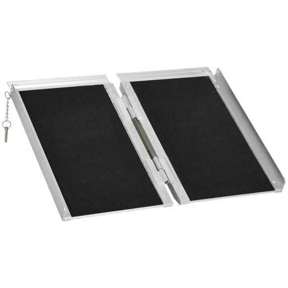 Rampa plegable de aluminio HOMCOM 61 cm antideslizante 270 kg