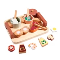 Set Juego Mini Cocina De Juguete Alimentos Madera Bandú
