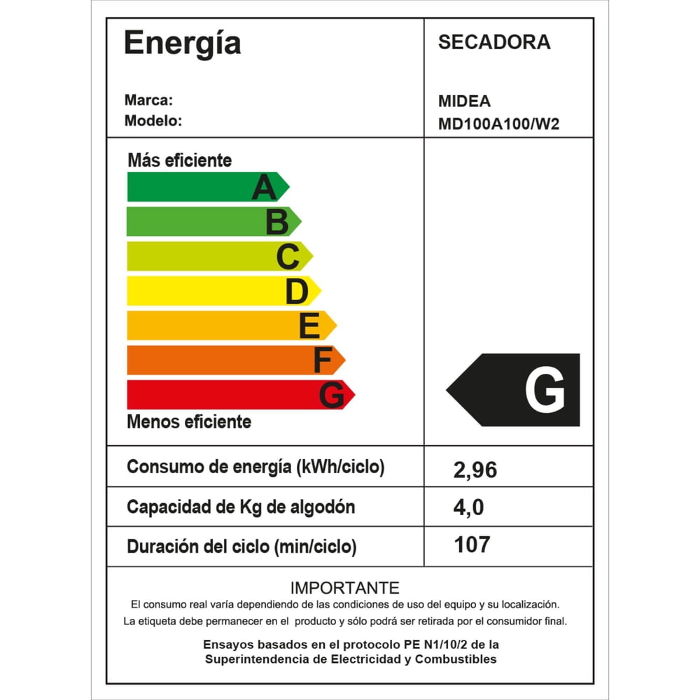 Secadora Ventilación 10 KG Md100A100/W2, foto 8