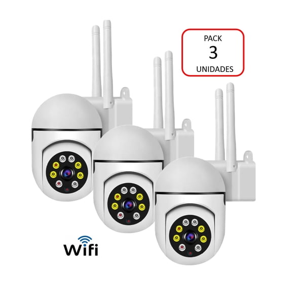 Pack 3 Cámaras Seguridad Exterior IP WIFI Full HD Robótica IP600