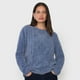 thumbnail image 3 of Sweater Mujer Chenille Trenzado Petróleo Corona, 3 of 5