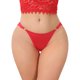 thumbnail image 1 of INSPIRE CHIC Tanga de Encaje de Cintura Baja para Mujer, Ropa Interior Suave y Sedosa con Anillos Laterales, Mediana Roja, 1 of 4