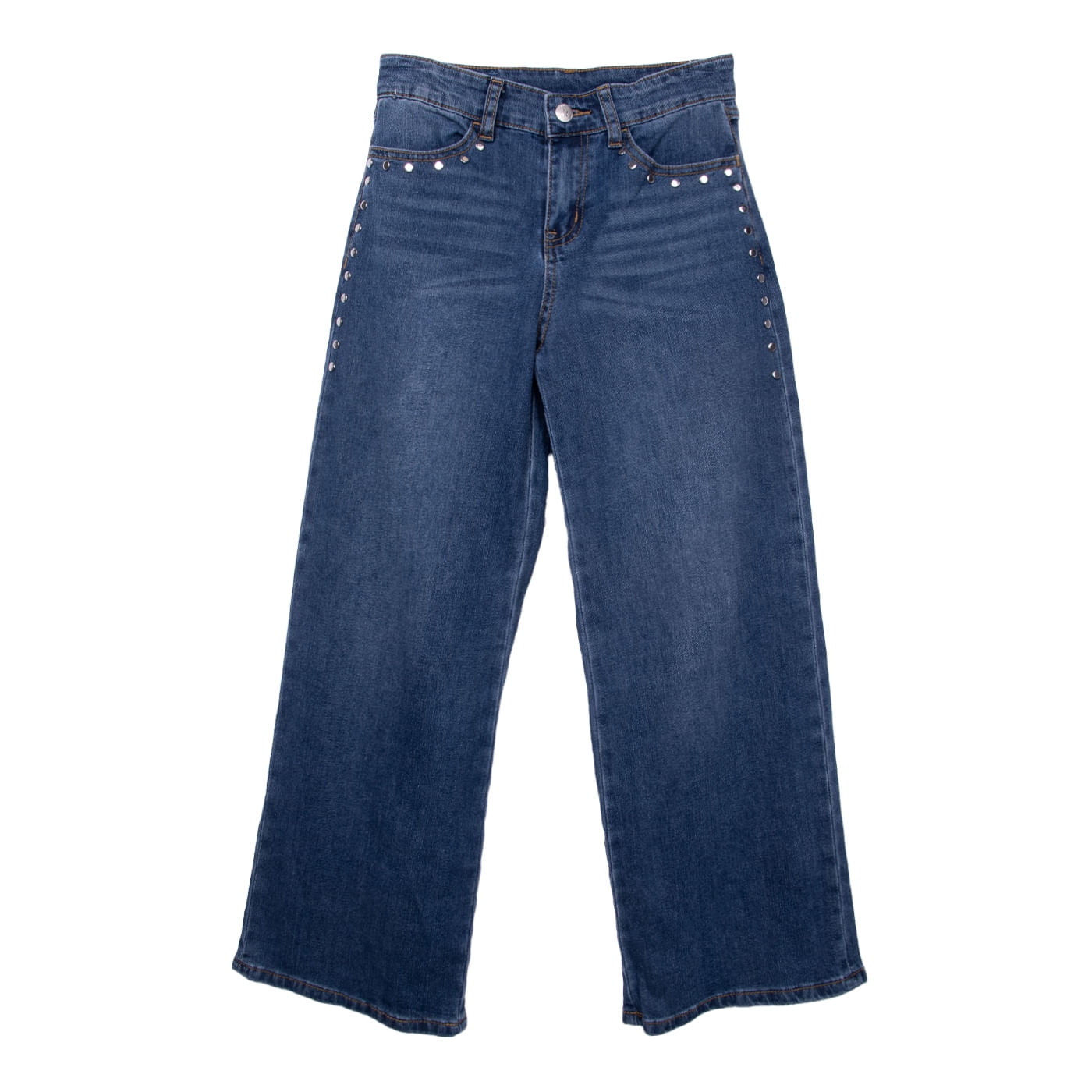 Pillin - Jeans Niña Wide Leg Con Tachas Jeans