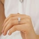thumbnail image 3 of Elegant 4.0 Ct Moissanite Engagement Ring - 3-Stone Prong Set in Silver Plated 18k Platinum - Colorless Moissanites (D-F), 3 of 4