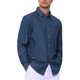 thumbnail image 4 of Camisa de mezclilla para exteriores de manga larga con bolsillo en el pecho para hombre, S, azul oscuro, 4 of 6