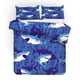 thumbnail image 2 of 3D Azul Tiburón Animal Juego de Funda de edredón Juego de Funda de edredón Fundas de almohada 40, 2 of 3