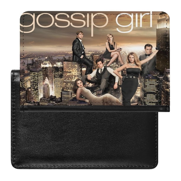 Gossip Girl Porta Pasaporte Y Cartera De Viaje Premium De Cuero PU, Funda De Pasaporte Bloqueo RFID Con Ranuras Para Tarjetas De Crédito, Estuche Para Libro De Pasaporte Para Familia 10cm × 15cm