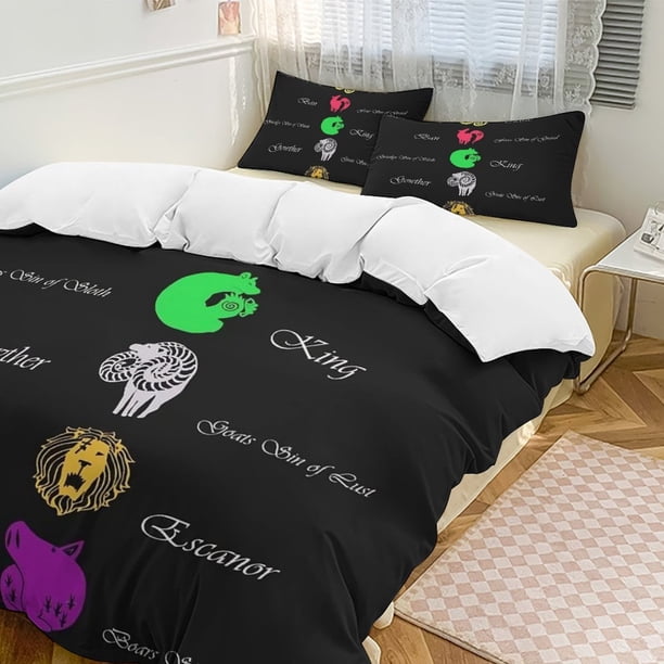 The Seven Deadly Sins Anime Home Bed 3-piece Set Classic Japanese Anime Polyester Wash Student Dormitory Set