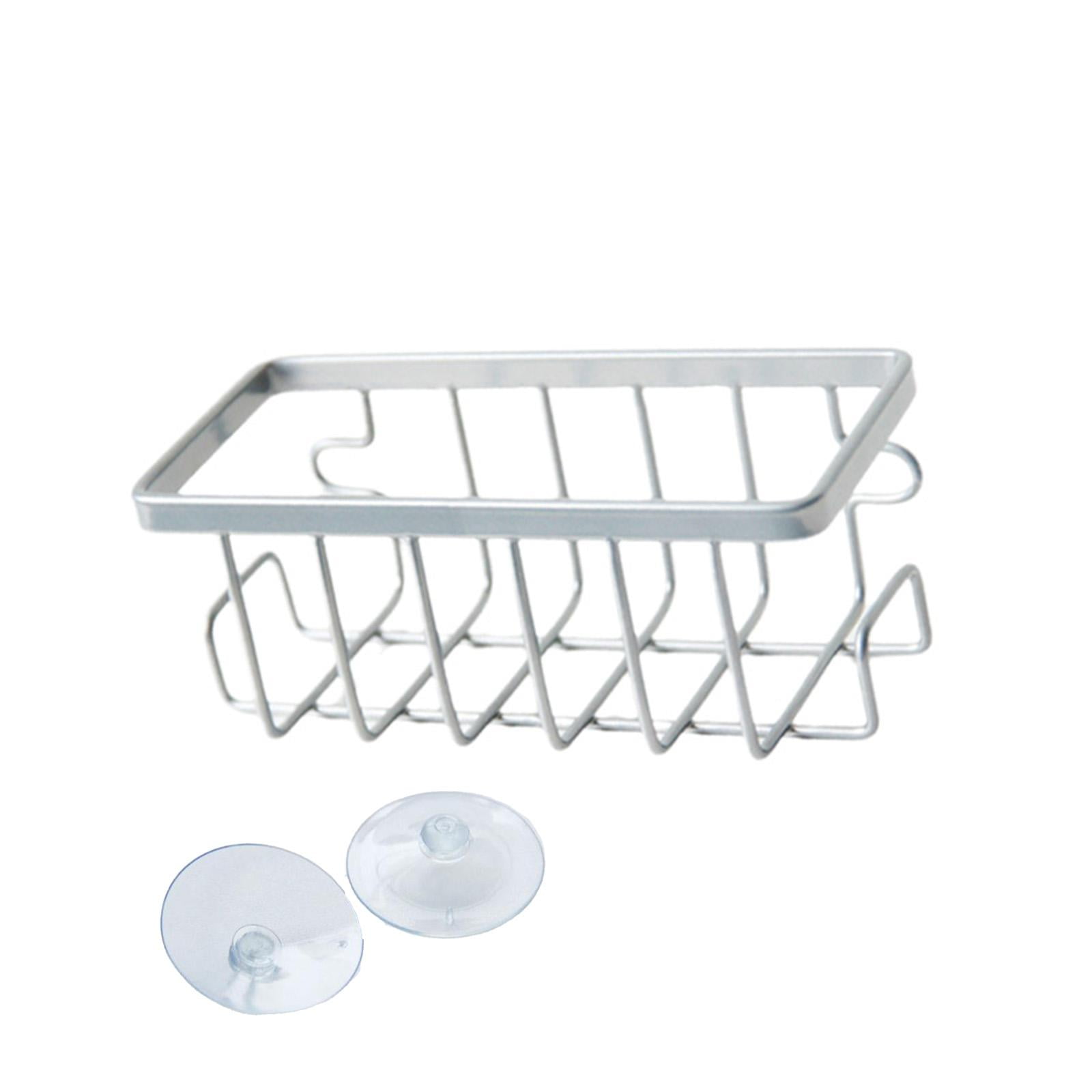Fiocias - Soporte De Esponja De Plato Organizador De Desagüe Del Fregadero Para Esponjas De Tapón De Fregadero De Plataforma Plateado