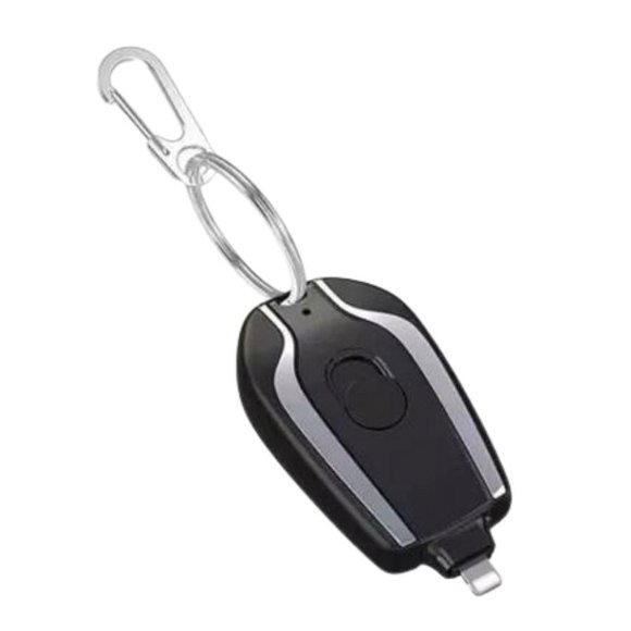 Llavero Portátil Mini Power Bank De 1500 Mah Tipo Iphone Negro