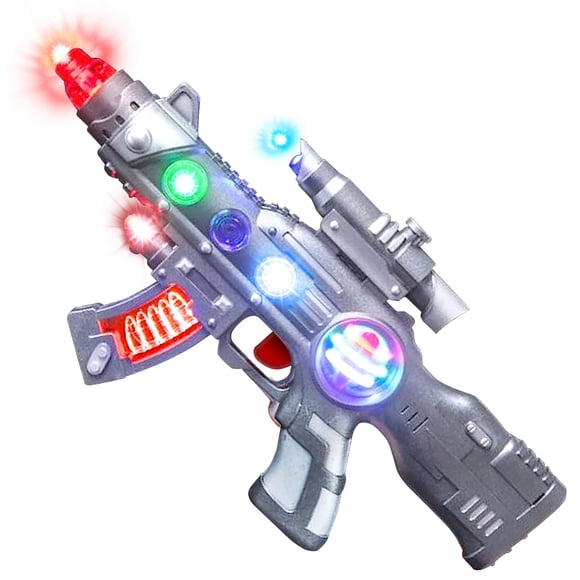Toy Gun Art Creativity Light Up Spin Ball Blaster 32 LED