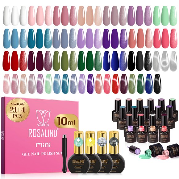 Set de Esmaltes de Gel ROSALIND 25 piezas 21 Colores 10ml