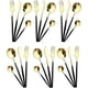 thumbnail image 1 of XmhyTop Juego de Cubiertos de Cocina de 24 Piezas, Inoxidable, Color Oro Negro, Ideal para Hogares y Eventos, 1 of 5