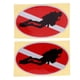 thumbnail image 4 of 2 Piezas Reflectantes Buceo Buzo Kayak Pegatina Calcomanía Buzo Abajo, 4 of 5