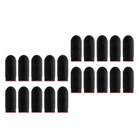 Magideal - 20 Piezas Gaming Finger Sleeves Antideslizante Operación Suave Seamless Gamer Thumb Protector Thumb Sleeves Estabilizador Para Juego De , Rojo