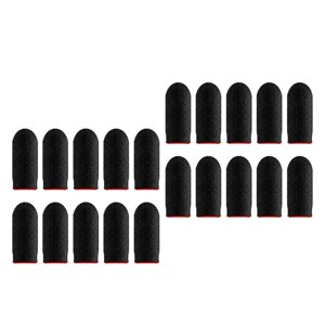 Magideal - 20 Piezas Gaming Finger Sleeves Antideslizante Operación Suave Seamless Gamer Thumb Protector Thumb Sleeves Estabilizador Para Juego De , Rojo