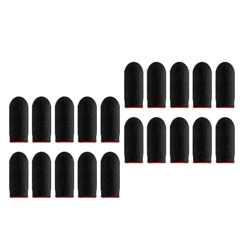 Magideal - 20 Piezas Gaming Finger Sleeves Antideslizante Operación Suave Seamless Gamer Thumb Protector Thumb Sleeves Estabilizador Para Juego De , Rojo