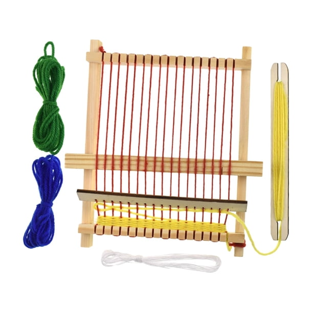 Telar de madera para manualidades, juguete educativo para niños, bricolaje, mejora la coordinación ojo-mano, máquina de tejer a mano para esteras,