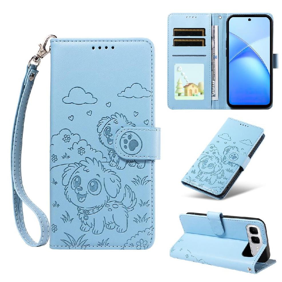 Funda Billetera Foxdock Compatible Con Infinix Smart 10 Plus, Diseño Perrito Tierno, Ranuras Para Tarjetas Y Soporte Plegable