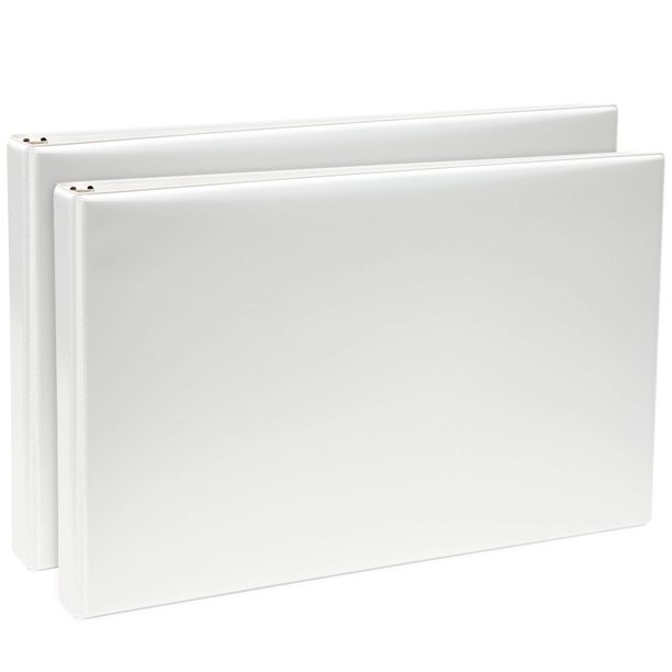 Carpetas con 3 anillas Avery Heavy-Duty View, 1 pulgada, 11 x 17, color blanco, paquete de 2