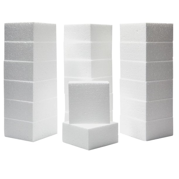 Bloques de espuma Juvale, de poliestireno blanco, para manualidades, 10 x 10 x 5 cm, 20 unidades