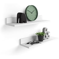 Importclick - Set 4 Repisas Flotantes Rectas Soporte Blanco 2 De 40 Cm Y 2 De 60 Cm