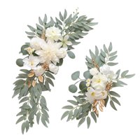 Bothyi - 2 Piezas De Flores Artificiales Para Arco De Boda, Guirnalda De Flores Para Ceremonia De Recepción, Pared Blanca