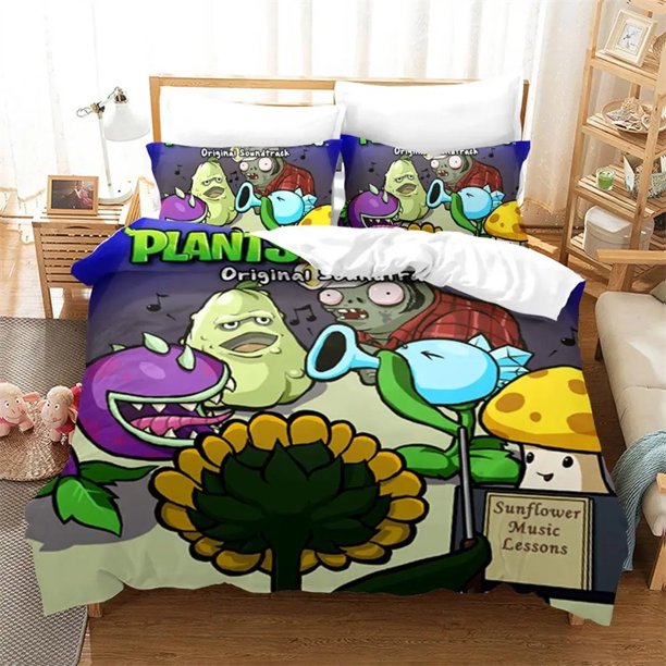 ed Plant Zombie Bedding Set Boys Girls Duvet Cover Pillowcase Bed Kids Adult Fashion Home Textileextile